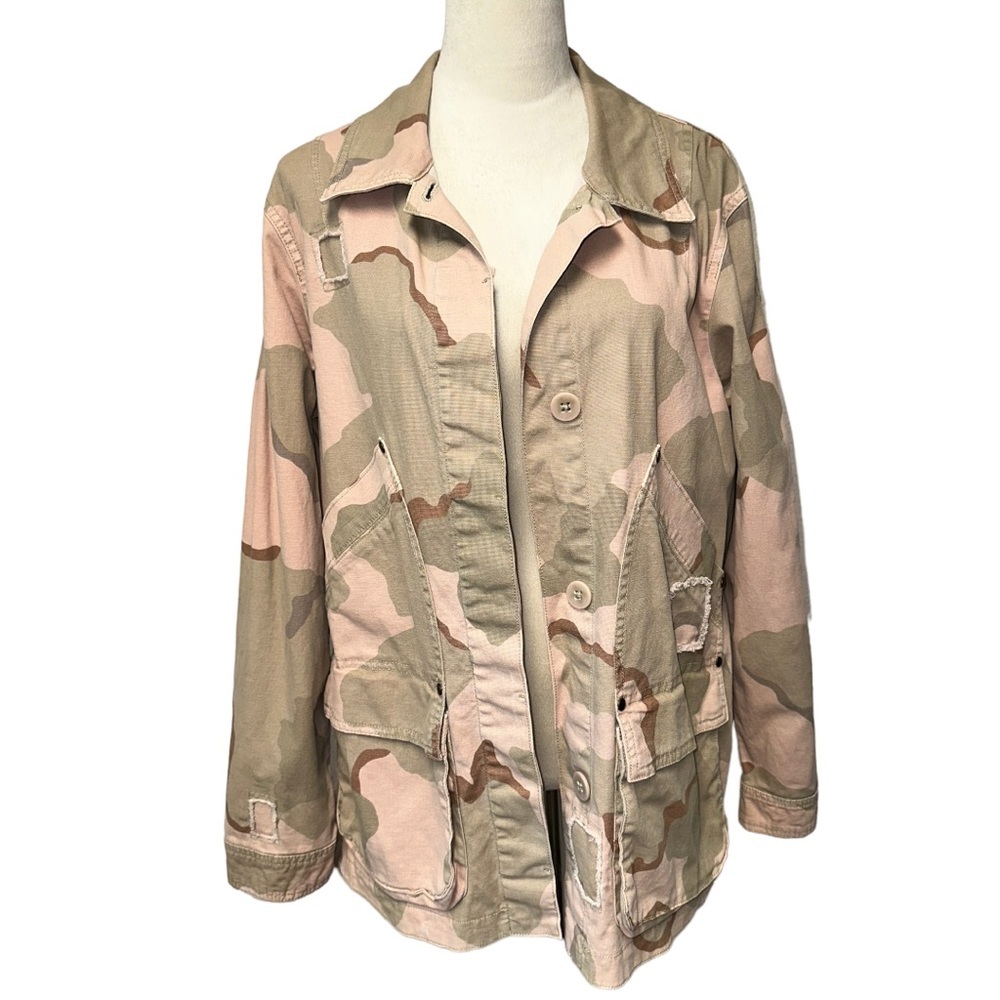 BY Anthropologie Lida Utility Jacket Camo Large L